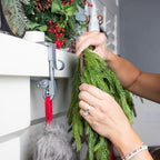 [Fireplace Stocking and Garland Hanger] - Patented Mantle Holder Has Two Hooks - Hold Christmas Stocking and Hang Garland - Durable Wrought Iron - Padded Contact Points (3 Pack - Silver) - Image 5