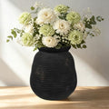 Ceramic Flower Vase Home Decor 7 Inch Rustic Farmhouse Pottery Flower Vase by DILATATA
