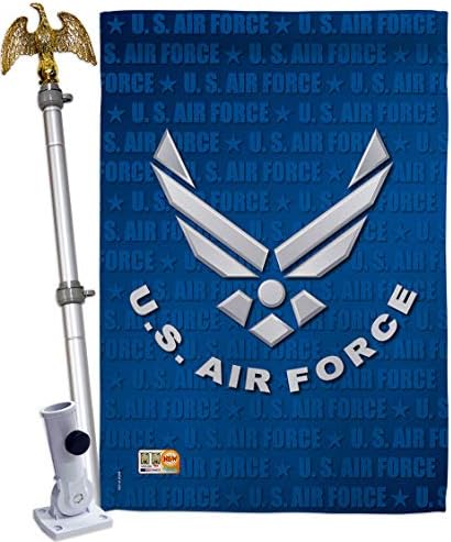 Breeze Decor US Air Force House Flag - Eagle Set Armed Forces USAF United State American Military Veteran Retire Official - Decoration Banner Small Garden Yard Gift Double-Sided Imported 28 X 40 by Breeze+Decor