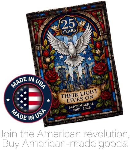 25th 9/11 Their Light Lives On Flag Pack Embroidery American Flags for Outside House 25th September 11 Poster Patriot Day Decor Memorial Gifts Home Decorations Garden Remembrance Tribute Tapestry - Image 5
