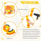 8PCS Diwali Artificial Marigold Garland for Home Decor, Marigold Long Strands with Bells and Leaves for India Wedding, Pooja Decor, Marigold Flowers Strings for All Year Decoration - Image 5
