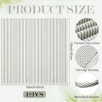 Mindsoft Set of 12 Green Striped Linen Cotton Cloth Napkins 18" x 18" - Image 2