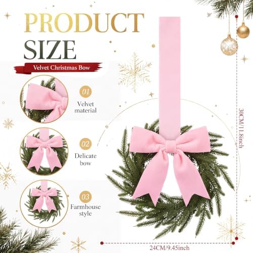 6 Pcs Christmas Pink Wreaths Kitchen Cabinet Decorations - Image 2