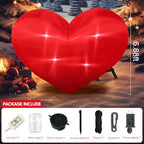 7 Ft Valentine Inflatables Heart Outdoor Decorations with LED Lights, Red Valentines Giant Heart Blow Up Yard Decorations, Romantic Inflatable Decor for Valentines Day Wedding Anniversary Yard Garden - Image 2
