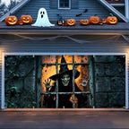 7 * 16FT Halloween Witch Garage Door Cover Decorations Halloween Scary Witch Garage Door Banner for Outdoor Indoor Halloween Decorations Party Photography Backdrop by ANNAQUEEN