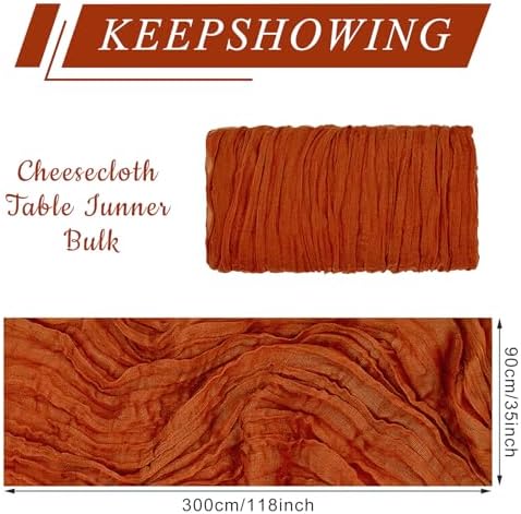 6 Pack Cheesecloth Table Runner 10Ft Christmas Gauze Boho Table Runners for Wedding Decor Bridal Shower Decorations Baby Shower Party(35" x 120") - Image 2