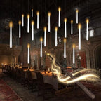 kakoya Flameless Floating Candles with Wand，20 Pcs Magic LED Hanging Taper Candles，Flickering Battery Operated Taper Candle with Wand Remote for Halloween Decorations Best Gift（White） by FLAMELESSCANDLES