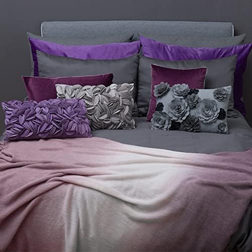 KINGROSE 3D Handmade Accent Pillow Cover Personalized Throw Pillow Cases Decorative Cushion Covers Home Decor for Girls Women Bedroom Couch Chair 12 x 20 Inches Light Grey - Image 3