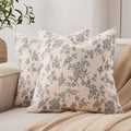 2 Pack French Floral Throw Pillow Covers 24x24in, Black/Cream by Unknown