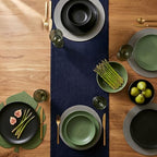 Solino Home 100% Pure Linen Table Runner Navy Extra Long, Fete 14 x 132 in - Image 3