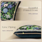 Vintage Navy Blue Floral Pillow Cover 18x18, Hydrangea - Image 4