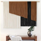 Jakalin Macrame Wall Hanging, Dip Dye Fiber Yarn Art, Boho, 57"x43" - Image 2