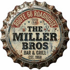 Custom Vintage Bottle Cap Sign | Personalized Faux Metal Wall Decor for Home Bar & Man Cave | UV Printed Lightweight MDF Tavern Plaque | Retro Garage & Pub Gift by AydansUniqueFinds