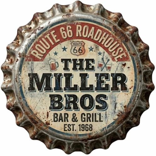 Custom Vintage Bottle Cap Sign | Personalized Faux Metal Wall Decor for Home Bar & Man Cave | UV Printed Lightweight MDF Tavern Plaque | Retro Garage & Pub Gift by AydansUniqueFinds