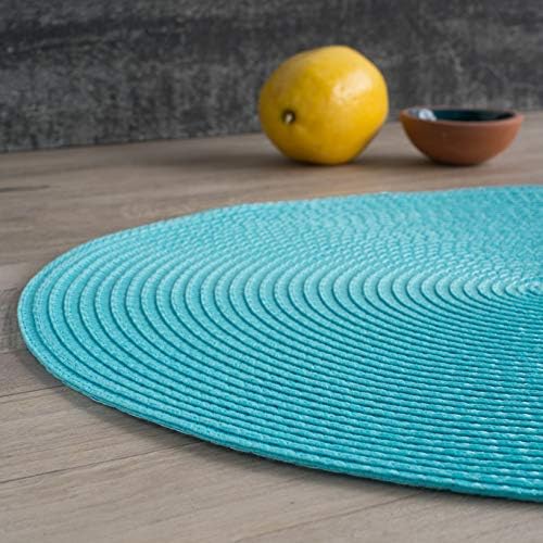Now Designs Disko Round Placemats, Turquoise, Set of 4 - Image 3