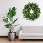 HomeKaren Wreaths for Front Door 26", Door Spring Wreath with Eucalyptus Olive Boxwood Leaves, Greenery Wreath Door Decoration for Spring Summer All Season Home and Outdoor - Image 5