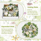 Wreaths for Front Door Decor Artificial Flower, 20" Peony Floral - Image 6