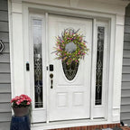 24 Inch Spring Summer Floral Wreath for Front Door, Artificial Colorful Flower Door Wreath with Lavender, Daisies, Eucalyptus & Willow Leaves, Farmhouse Decor for Indoor Outdoor Home, Window, Wedding - Image 7