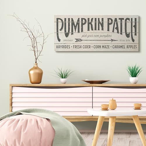 Stupell Industries 'Pumpkin Patch Autumn Sign', Canvas Art, 40 x 17 Inches, Easy to Hang and Sturdy, Made in USA, by Stephanie Workman Marrott - Image 3