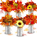 Suncalla 6 Pack Fall Table Centerpieces Decor in Metal Pots, Silver by Unknown