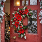 22'' Christmas Wreath for Front Door Large Wreath, Traditional - Image 3