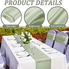 Bencailor 24 Pcs Green Satin Table Runners Bulk, 12 x 108 Inch - Image 5