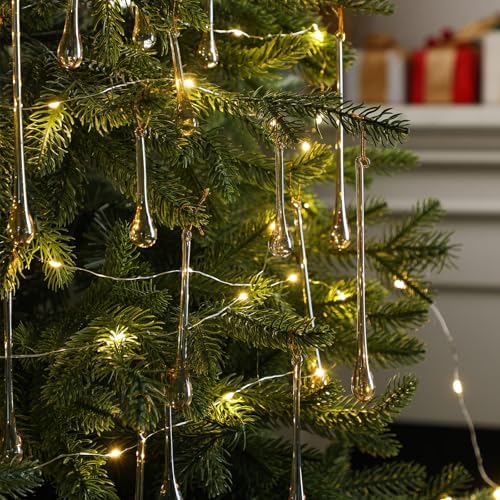 28 Pcs Glass Teardrop Ornaments Chandelier Crystals,Champagne - Image 4