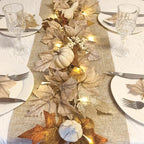 2 Pcs Fall Decorations for Home 6Ft Fall Garland with Lights, Fake Pumpkin Berry Autumn Maple Leaves Garland for Mantle Halloween Thanksgiving Harvest Fireplace Party, Fall Decor Indoor Outdoor Porch - Image 5
