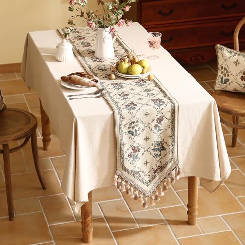 Patdrea Designer French Elegant Linen Table Runner,12"X87"-Audrey A - Image 3