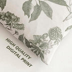 Foindtower Set of 2 Linen Floral Throw Pillow Covers Neutral Vintage Print Decorative Cushion Covers Farmhouse Boho Home Decor for Sofa Chair Couch Bedroom Living Room,22×22 Inch,Sage Green - Image 3