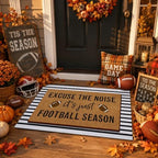 Tinideya 2 Pcs Football Layered Doormat Set for Game Day Front Porch by Tinideya