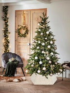 Sequin Christmas Tree Ring Collar Collapsible 25.59 Inch Champagne Gold Tree Skirt Velvet Tree Stand Cover for Xmas Artificial Tree Home Ornaments - Image 2