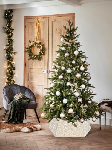 Sequin Christmas Tree Ring Collar Collapsible 25.59 Inch Champagne Gold Tree Skirt Velvet Tree Stand Cover for Xmas Artificial Tree Home Ornaments - Image 2