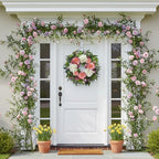 HipTree 24 Inch Spring Wreaths for Front Door with Peony Hydrangeas - Image 4