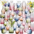 40 Pcs Colorful Glass Bud Vases for Wedding, Vintage Multicolor by Unknown