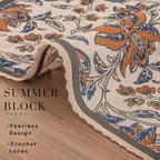 Lace Cloth Napkins, Cotton Linen, 12 Pack, 20x20 Inch, Summer Block Ochre - Image 4