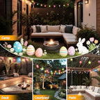 LAMPHOME LED Outdoor String Lights, 4 Pack 26FT Patio Lights with 12+1 Edison Shatterproof Bulbs, UL Waterproof Connectable Dimmable Multicolor Outside easterLights for Backyard Porch Easter Decor - Image 2