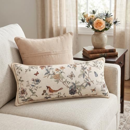 ISAENNE Designer Linen Throw Pillow Cover,Set of 2,28"x12"-Cornucopia A - Image 2
