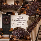 Plum Fall Garland, Fall Decorations for Home,Artificial Autumn Leaf Garland - Image 6