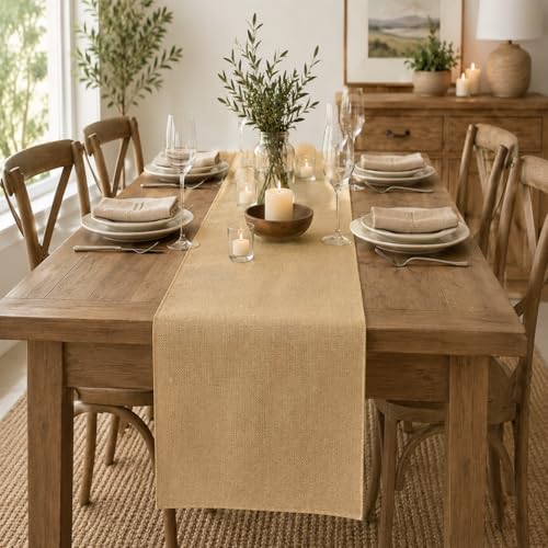 6 Pack Natural Burlap Table Runners (12 x 72 Inch) | Rustic Jute Table Runners for Wedding, Farmhouse, Thanksgiving, Coffee Table Decor Cover, Fall Décor & Parties - Image 2