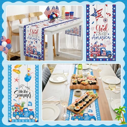 LemonRoad 12 Pcs Holiday Table Runner 72 Inches Seasonal Truck Table Decor Summer Kitchen Dining Decoration for Fall Party Home Supplies - Image 3