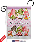 Gnome Sweet Garden Flag Set Wood Dowel Life Home Flower Vintage Rustic Everyday Floral Classic Small Decorative Gift Yard House Banner Double-Sided Made In USA 13 X 18.5 - Image 2