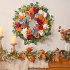 2 Pcs Fall Wreaths for Front Door, 26 Inch Fall Door Wreath - Image 5