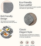 Maxpearl Faux Leather Placemats Set of 8, Easy to Clean, Light Grey - Image 3
