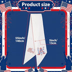Moukeren 2 Pcs 4th of July Wreath Sash for Front Door Patriotic Embroidered Monogram Wreath Sash Red Blue White Flag Garland Belt Decor for Independence Day Memorial Day Yard Porch - Image 2