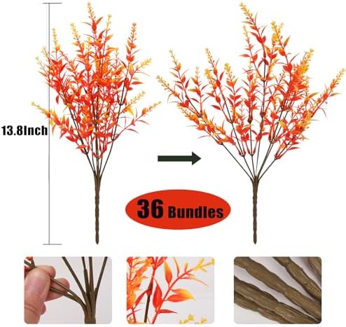 RECUTMS Fake Fall Flowers for Decoration Artificial Flower Lavender Outdoor - Image 2