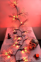 9 Ft 66 LED Willow Vine Twig Decor Black Halloween Garland with Orange Lights, Timer 8 Modes Waterproof Battery Operated Indoor Halloween Decorations for Wall Fireplace Mantle Home Office Party Decor - Image 4