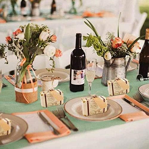 2 Pack Burlap Table Runners 13x84 inch Rustic Farmhouse Light Green Jute Burlap Roll for Spring Wedding Brithday Home Outoor BBQ Party Chair Kitchen Decorations - Image 4