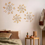 Hicarer 4 Pcs Starburst Wall Decor, Bling Metal Wall Art, Amber - Image 5