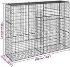 vidaXL Gabion Basket with Cover 78.7"x19.7"x59.1" Galvanized Iron - Image 3